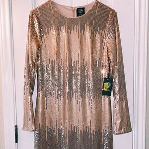 Vince Camuto party dress rose gold